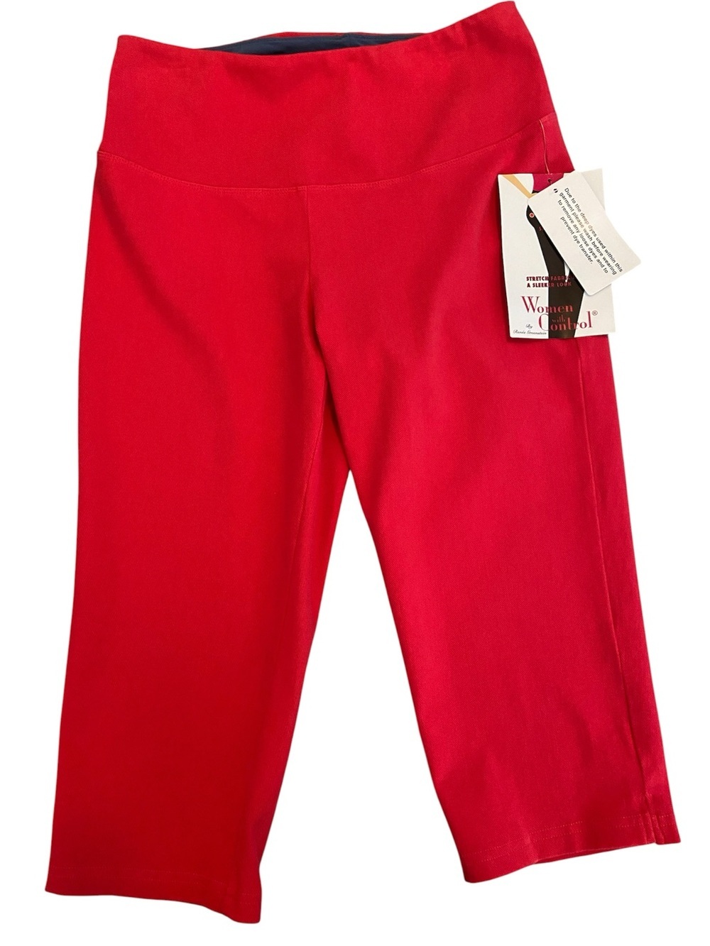 Women With Control Prime Stretch Pull On Pedal Pushers Bright Coral Size S NWT